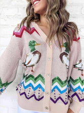 Load image into Gallery viewer, Queen Of Sparkles Multi Zig Zag Duck Cardigan