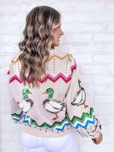 Load image into Gallery viewer, Queen Of Sparkles Multi Zig Zag Duck Cardigan