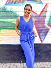 Load image into Gallery viewer, Check Me Out Jumpsuit Blue