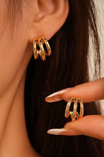 Load image into Gallery viewer, Double Circular Gold Hoops