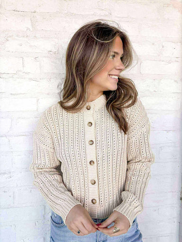 Feel Better Oatmeal Cardigan Top