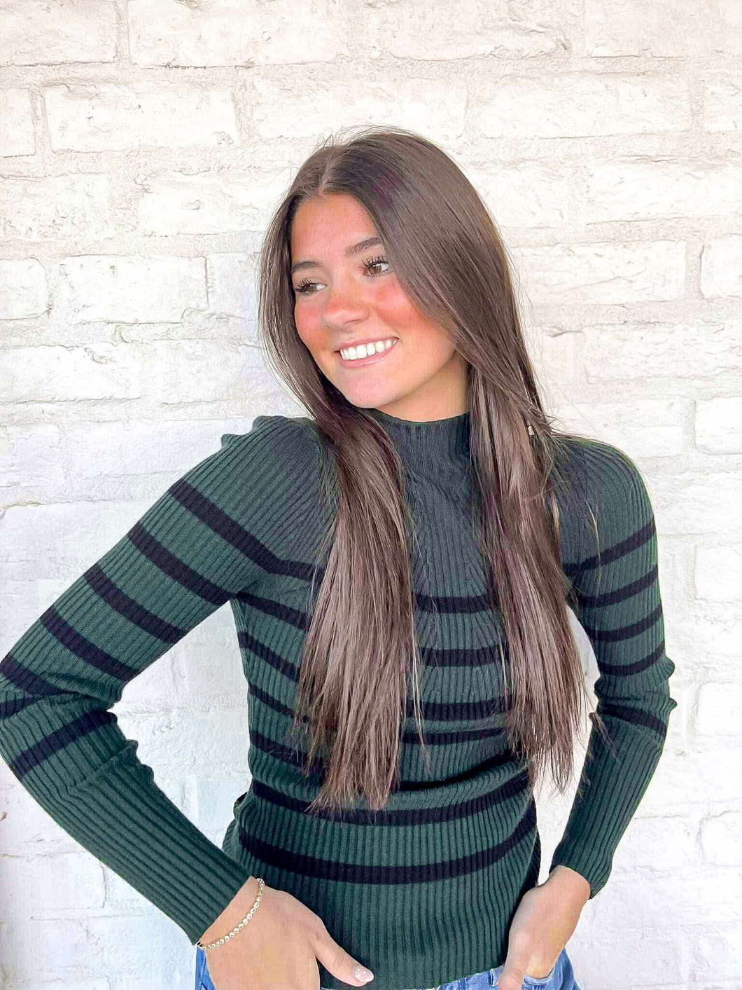 Save For Later Hunter Green Top