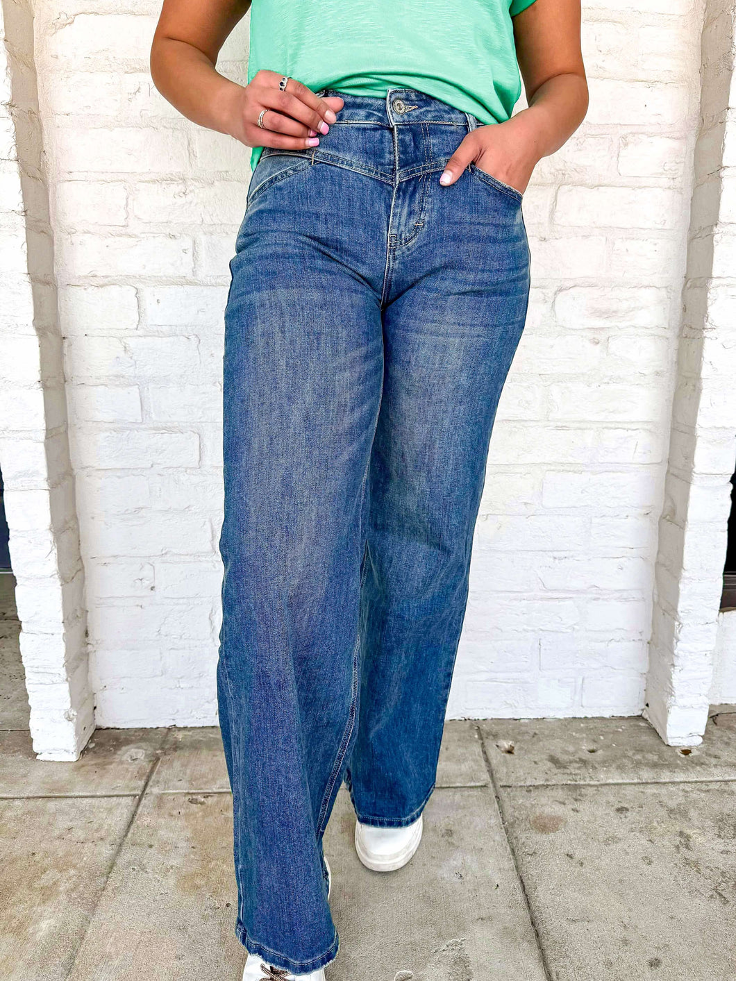 Take The Blame Flare Denim with Stitch Detail Jean
