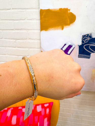 Gold With Clear Crystals Bracelet