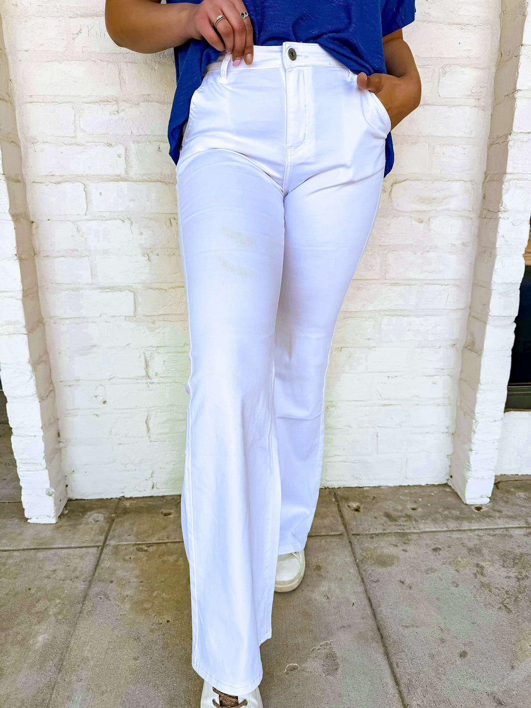 You And Me White Flared Pants