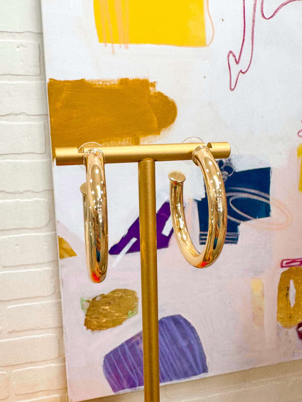 Shiny Gold Small Hoop Earring