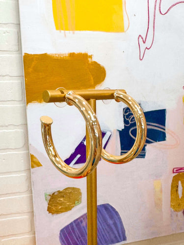 Shiny Gold Big Hoop Earring