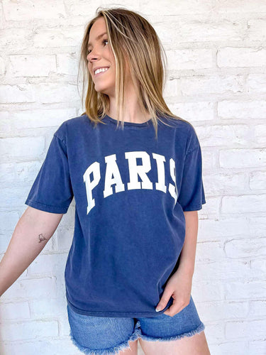 Paris Navy Graphic Tee