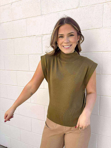 Knit To Be Olive Top