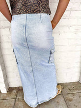 Load image into Gallery viewer, Refer Back To Me Light Acid Maxi Cargo Skirt