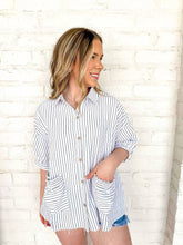 Load image into Gallery viewer, Line Of Sight White Stripe Top