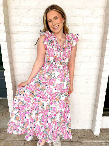 Walk My Way Pink Midi Dress