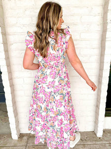 Walk My Way Pink Midi Dress