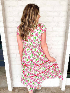 Unless You’re There Pink Midi Dress