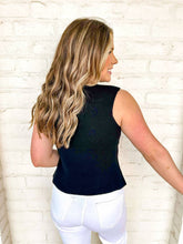 Load image into Gallery viewer, Every Step Ahead Black Button Vest