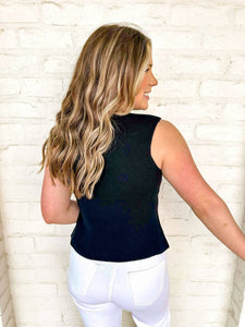 Every Step Ahead Black Button Vest