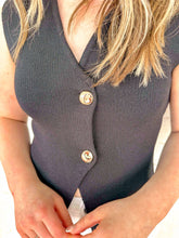Load image into Gallery viewer, Every Step Ahead Black Button Vest