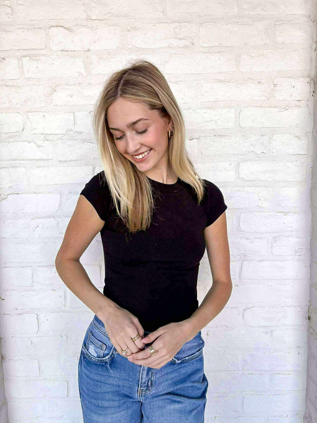 Simply Yours Black Bodysuit Top