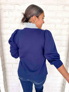 Spring Sentiments Navy Top