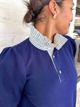 Load image into Gallery viewer, Spring Sentiments Navy Top
