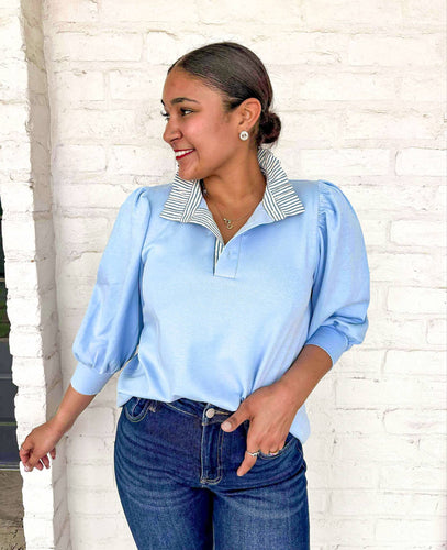Spring Sentiments Blue Top