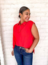 Load image into Gallery viewer, Unknown Reasons Red Oversized Top