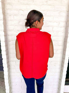 Unknown Reasons Red Oversized Top