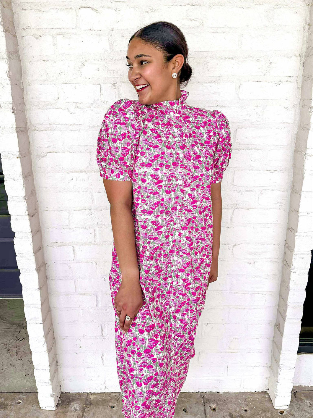 Skip A Beat Pink Midi Dress