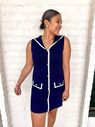 Here For You Navy Mini Dress