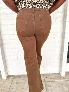 Being The One Camel Jean With Gold Buttons
