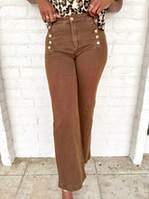 Load image into Gallery viewer, Being The One Camel Jean With Gold Buttons