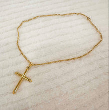 Load image into Gallery viewer, Large Gold Cross Necklace