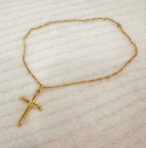 Large Gold Cross Necklace