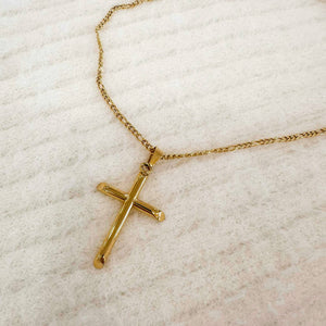 Large Gold Cross Necklace