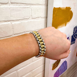 Two Toned Watch Band Bracelet
