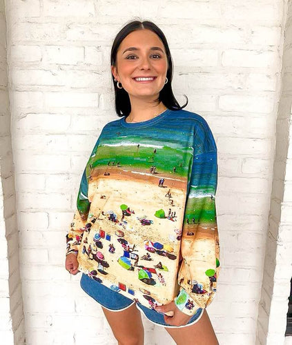 Queen Of Sparkles Beach Scene Sweatshirt