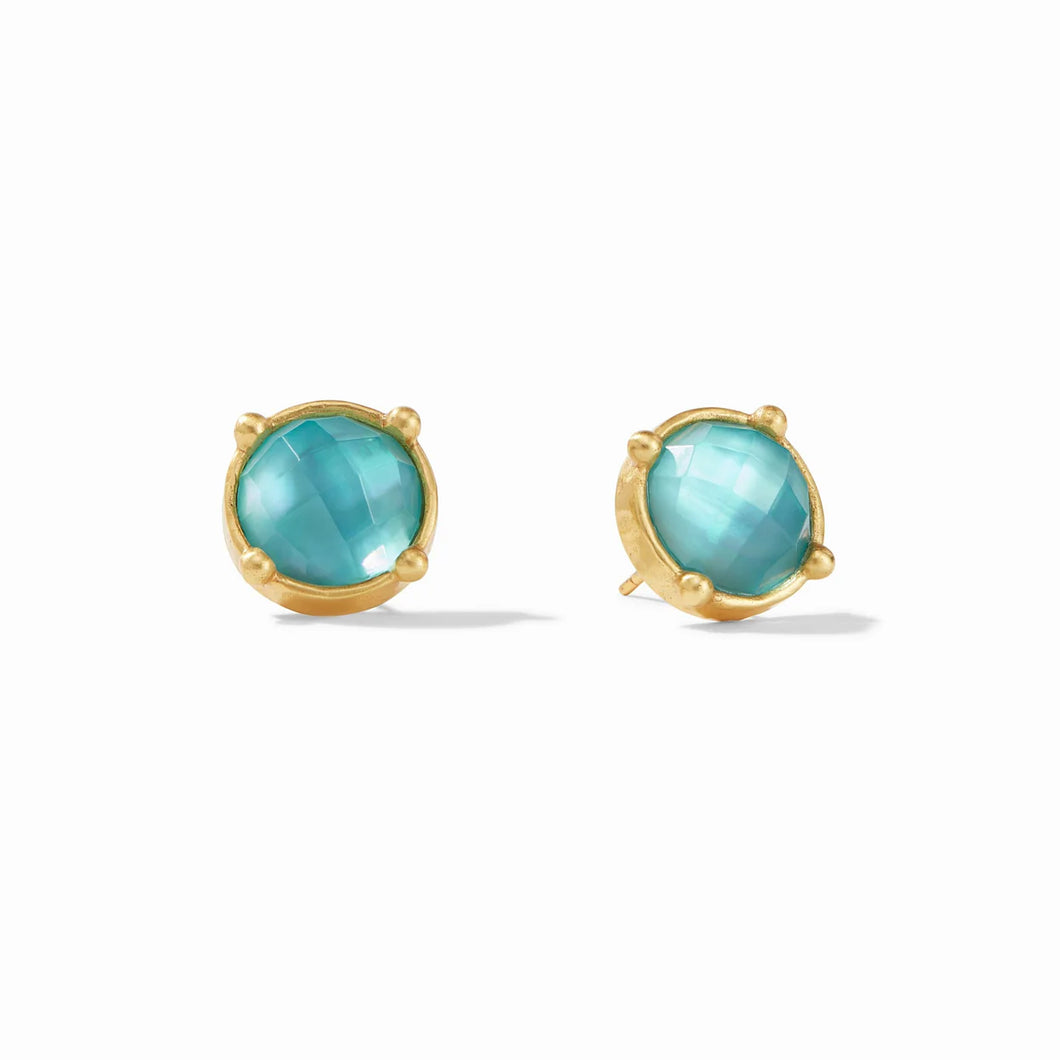 Julie Vos Honey Stud Iridescent Bahamian Blue Earring