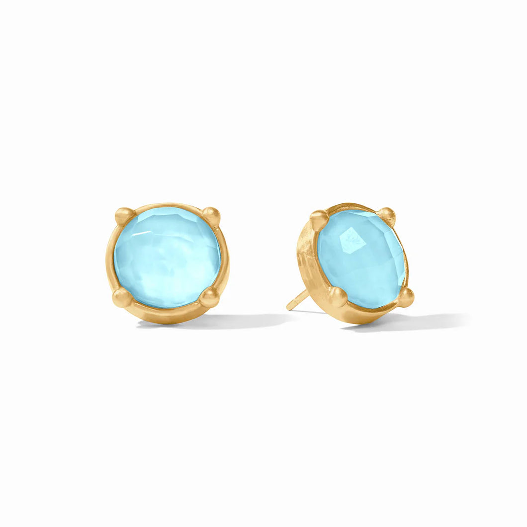 Julie Vos Honey Stud Iridescent Capri Blue Earring