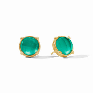 Julie Vos Honey Stud Iridescent Emerald Green Earring
