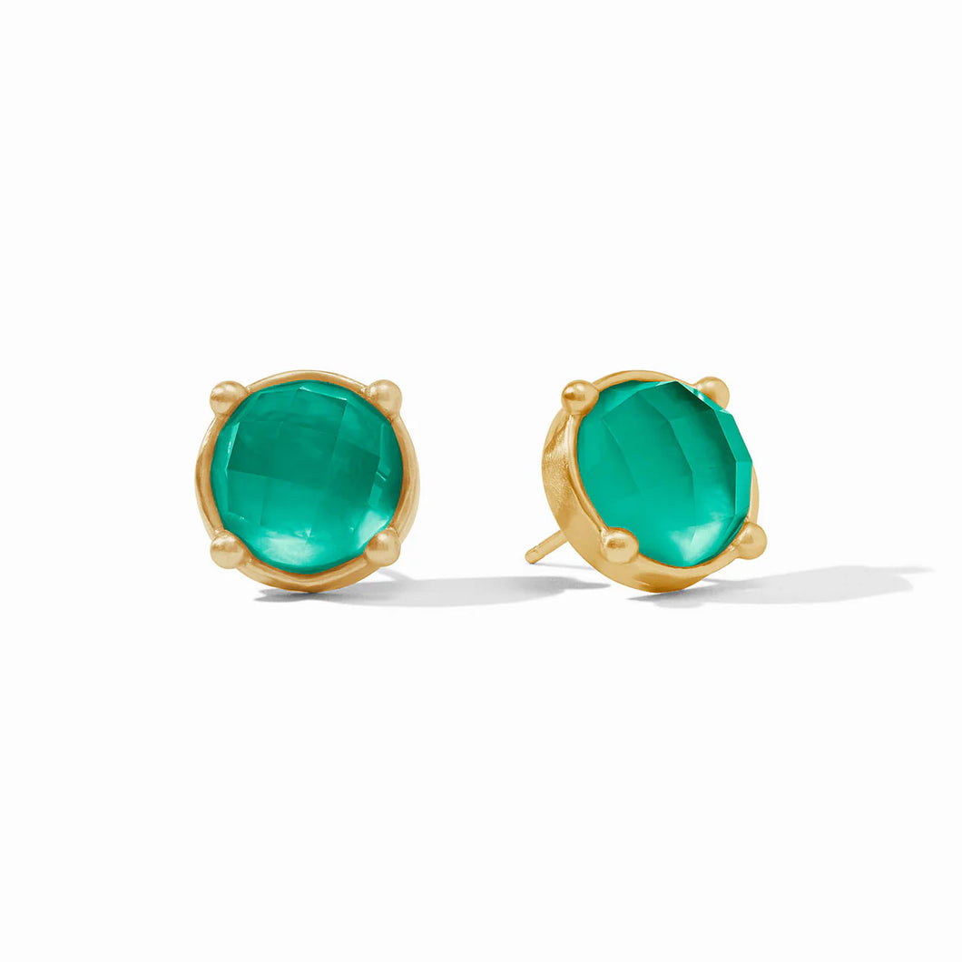 Julie Vos Honey Stud Iridescent Emerald Green Earring