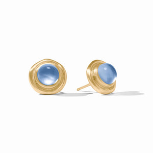Julie Vos Iridescent Chalcedony Wave Stone Stud