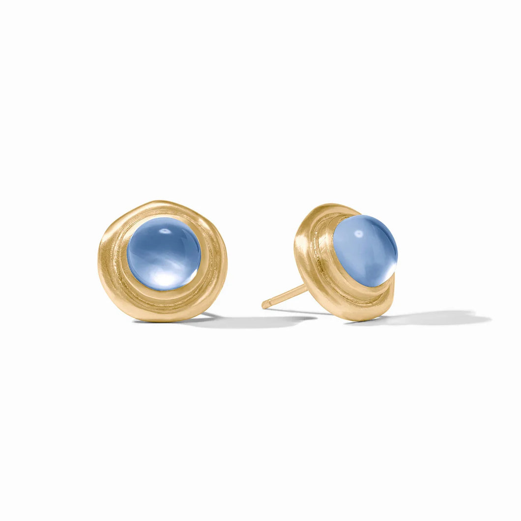 Julie Vos Iridescent Chalcedony Wave Stone Stud