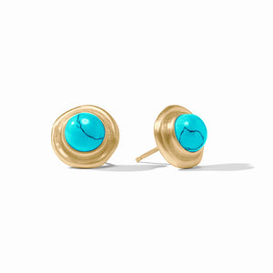 Julie Vos Turquoise Blue Wave Stone Stud