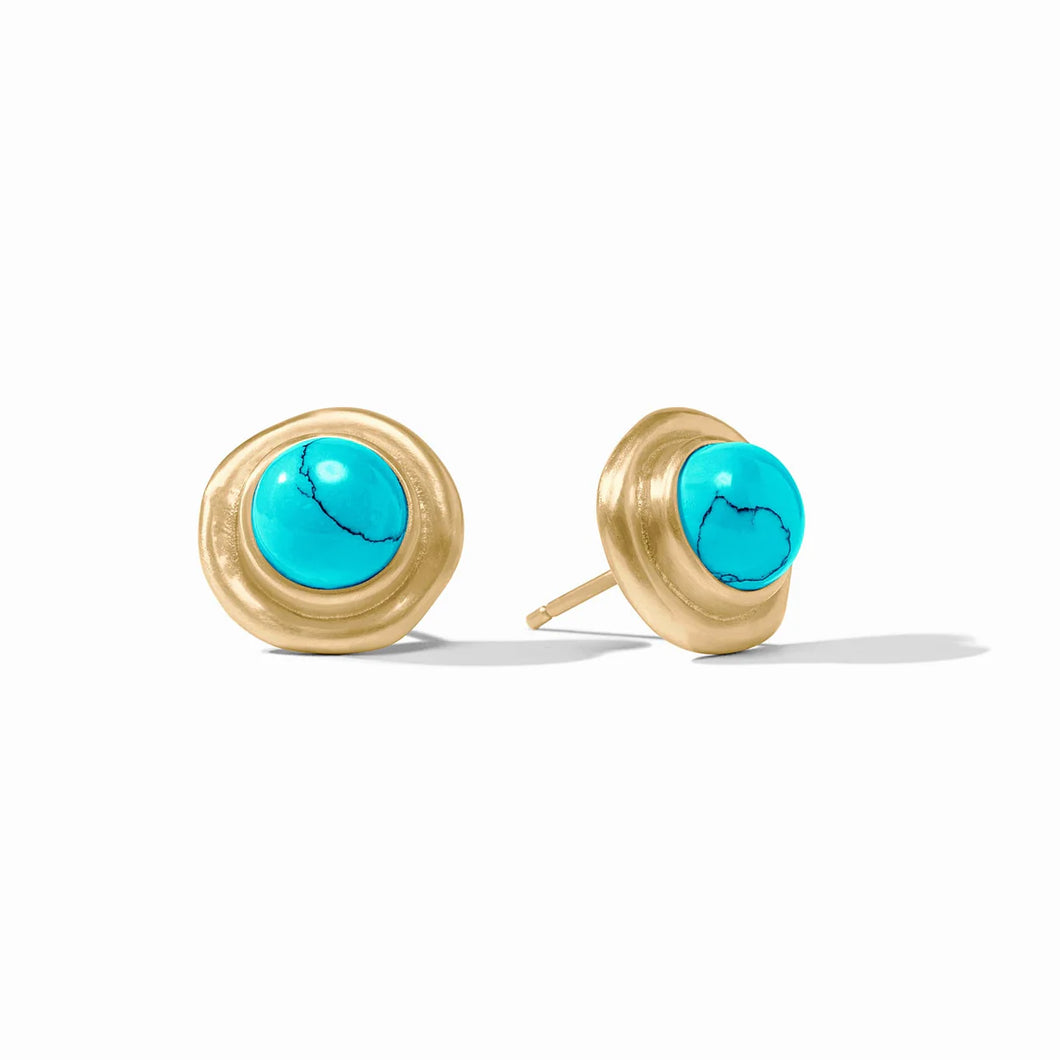 Julie Vos Turquoise Blue Wave Stone Stud