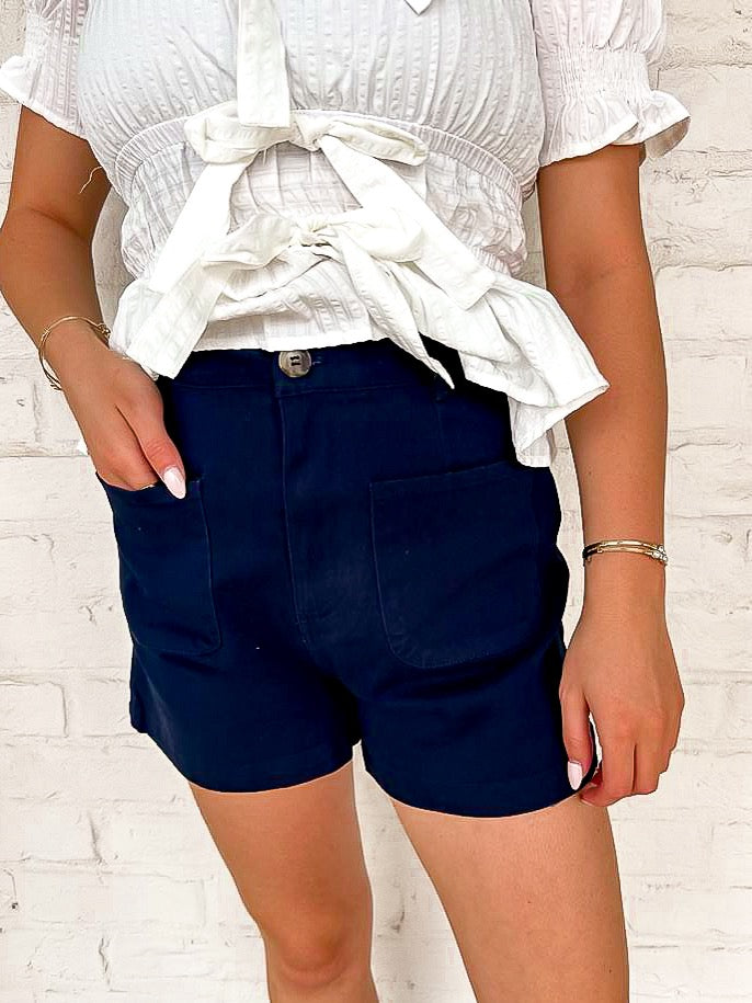 Recap From Here Navy Shorts