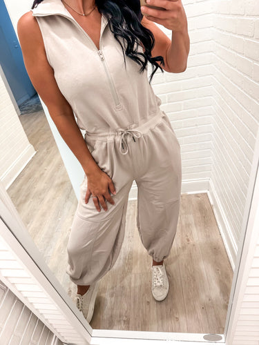 Take That Jumpsuit Taupe