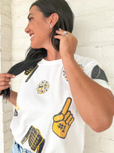 Load image into Gallery viewer, Queen Of Black &amp; Gold Cheer Tee