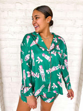 Load image into Gallery viewer, Queen Of Green Nutcracker Bow Pajamas