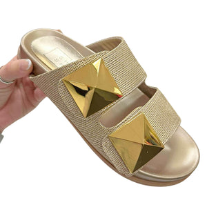 Bernarda Cream and Gold Sandal