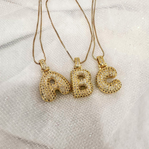 Rhinestone Initial Necklace